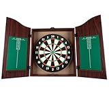 Dart Board Cabinet Set with 18-inch Dartboard, 6 Steel-Tip...