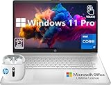 HP 17 Inch Laptop Touch Screen, 17.3 Touchscreen Laptop Computer, Intel Core i7, Lifetime Microsoft Office, 64GB RAM,2TB SSD, Windows 11 Pro Laptop PC, Backlit Keyboard, 10 Key Number Pad Webcam USB-C