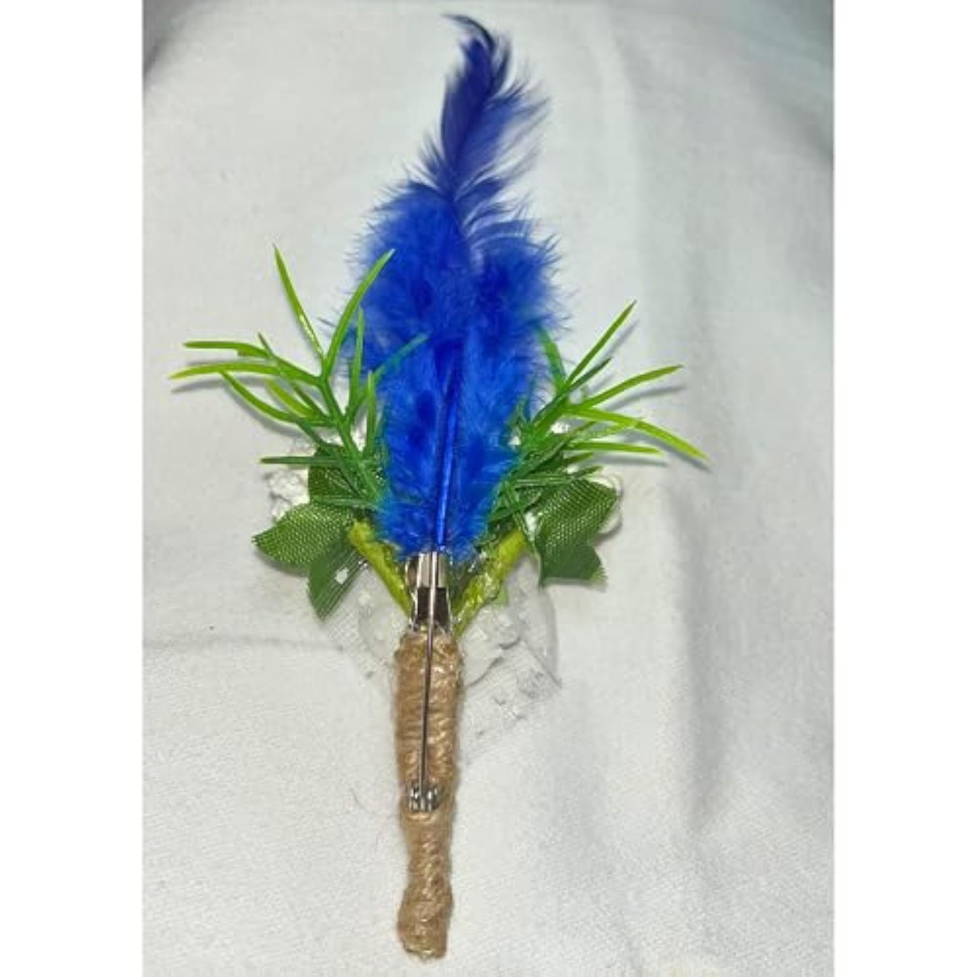 Unique Real Feather Flower Brooch for Unisex