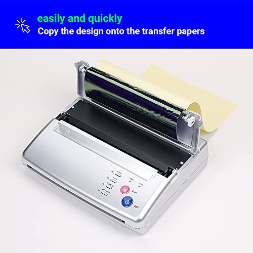 Tattoo Stencil Transfer Machine Thermal Tattoo Kit Tattoo Transfer Copier Printer Machine Thermal Stencil Paper Maker Thermal Copier Stencil Printer for Tattooing Tattoo Supplies