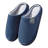 Famzuneu Lammfell Hausschuhe Damen, Hausschuhe Damen Plüsch Winter Pantoffeln Herren Warm...