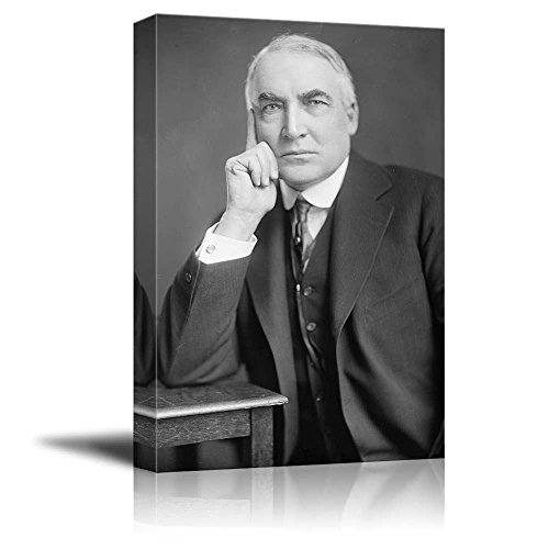wall26 - Portrait of Warren G. Harding (29th President of The United States) - American Presidents Series - Canvas Wall Art Gallery Wrap Ready to Hang - 12x18 inches