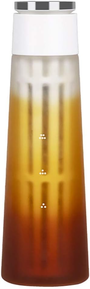 TIMEMORE Cold brew coffee maker-20 ounces/600ml-removable food grade PP filter-frosted glass body-ice coffee maker-double sealed silicone