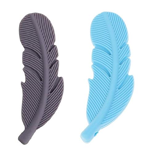 Lady Hawk Leaf Shaped Food Grade Grey & Light Blue Silicone Teether Soother Pendant Necklace Model with Dye Free String & Clasp. 2 pcs Set. Lady Hawk Leaf Shaped Food Grade Grey & Light Blue Silicone Teether Soother Pendant Necklace Model with Dye Free String & Clasp. 2 pcs Set.