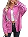 WIEIYM Damen Glitzer Jacke Rhinestones Fransen Knöpfen Jeansjacke Konzert Outfits Langarm Quasten Tshirt Pailletten College Party Jacken,Rosa,2XL Fit Jeans günstig Kaufen-WIEIYM Damen Glitzer Jacke Rhinestones Fransen Knöpfen Jeansjacke Konzert Outfits Langarm Quasten Tshirt Pailletten College Party Jacken,Rosa,2XL