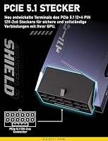 EZDIY-FAB Shield PCIe 5.1 GPU Stromadapter-12VHPWR/12V2x6 16Pin Rechtwinkliger Adapter für 12+4pin RTX 3090Ti 4070Ti 4080 4090 GPU,Rechter 90 Grad Winkel-STD Typ,Lila,1Pack – Ansicht 5