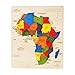 EKOPLAY’s Africa MAP Wooden Puzzle for Kids, 31 Piece Jigsaw Puzzle for School Kids, Learning Educational Toys Gifts for Boys Girls.