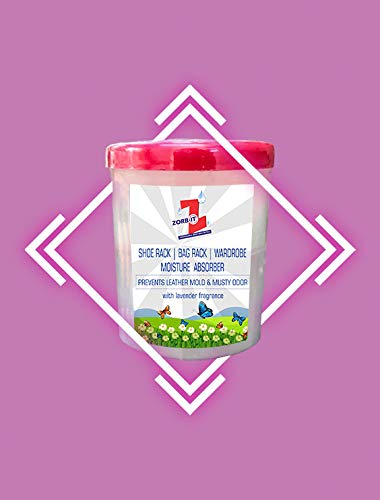 ZORBIT Moisture Absorber Dehumidifier and Odor Remover for Wardrobes, Bathroom, Cupboards, Shoe Racks, Kitchen, Lockers, Storage Compartments, Almirah, Car| Lavender Fragrance (Pack of 1)