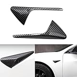 OUBUVO Model 3/Y Turn Signal Side Camera Protection Cover Decoration Accessories Only Fit for 2016-2022 Tesla Model 3/Y/X/S Autopilot 2.0-3.0 and No for 2023~2026 (Glossy Carbon Fiber Pattern)，2PCS