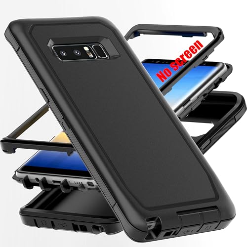 AYMECL for Note 8 Case,[Military Grade] 3 in 1 Full Body Shockproof Dust/Drop Proof Heavy Duty Protection Cover,for Samsung Galaxy Note 8 6.3 Inch,Black