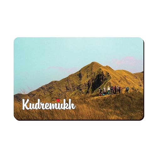 Image of Elegant Fridge Magnet with Themes |Rectangular Size Refrigerator Magnet with Magnetic Rubber Back | Pack of 1, 8.6cm X 5.4cm (Kudremukh)