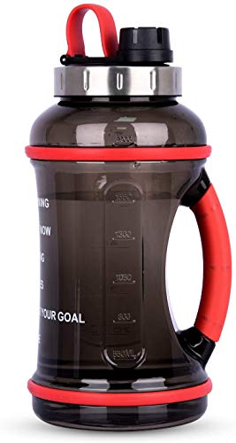 FORWEWAY Sports Water bottle Gym Jug 3.2L 2.2L (Black, 2.2L)
