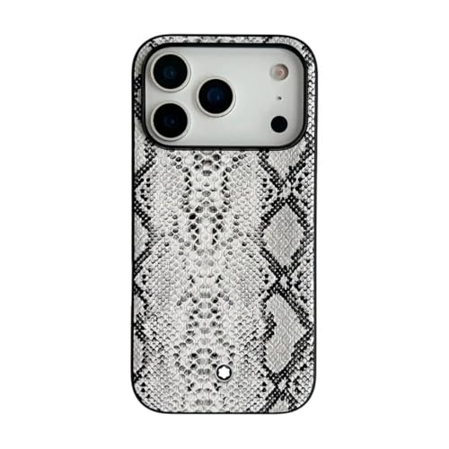 Housse iPhone 13 python blanc en cuir au bureau comme en soirée