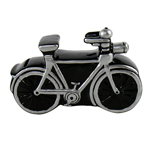Preisvergleich Produktbild Roomando Spardose Fahrrad schwarz / Silber Keramik
