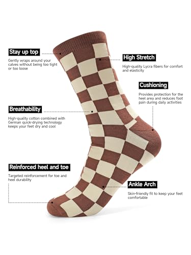 Men's Dress Socks Combed Cotton Anti Odor Quick Dry Moisture Wikcing Size 8-13 Crew Lenth2