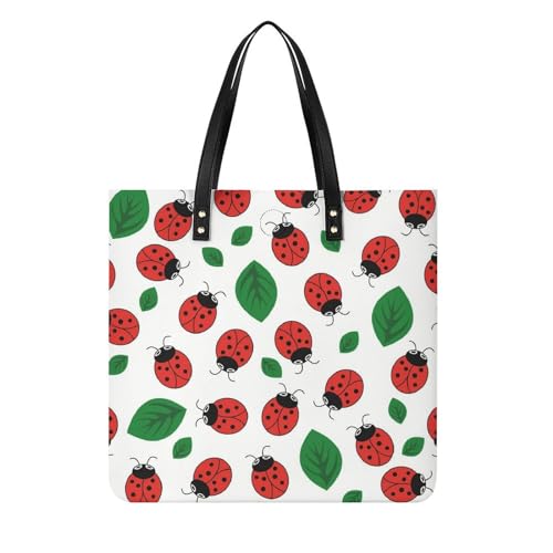 Sac cabas de voyage coccinelle sur une feuille grand sac à main femme contre le désordre