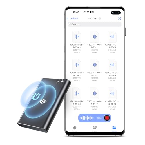 disoidoe - Dittafono da 64 GB con funzionalità magnetica, cancellazione del rumore DSP 4.0, funzione OTG, 1800 ore di memoria - Registratore vocale e dispositivo di registrazione per lezioni, corsi