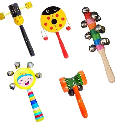 Little Mind Wooden Rattle Toys for Newborns – Non-Toxic Colorful Musical Baby Toys (Set of 5, Multicolor) – Perfect Gift Set for Infants Age 0+ Little Mind Wooden Rattle Toys for Newborns – Non-Toxic Colorful Musical Baby Toys (Set of 5, Multicolor) – Perfect Gift Set for Infants Age 0+