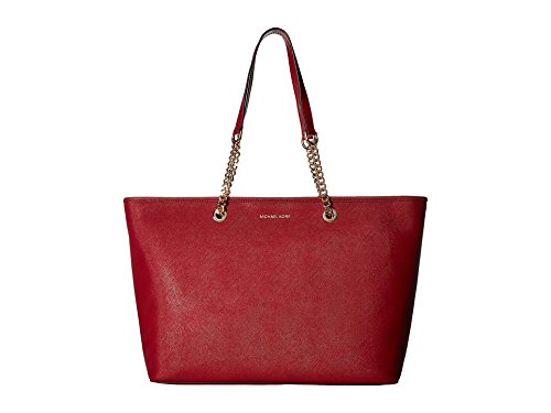 MICHAEL Michael Kors Jet Set Travel Chain Medium Top Zip Mult Funt Tote Cherry Tote Handbags