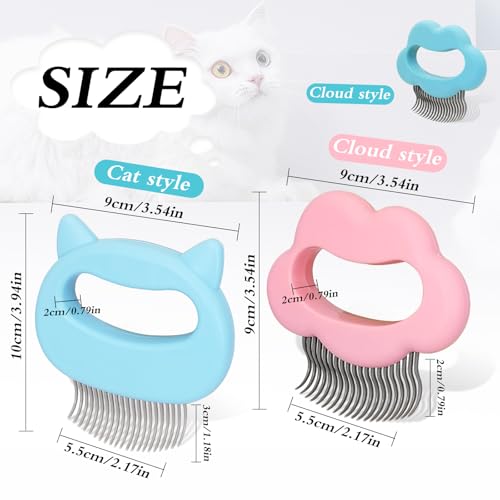 Image of Cat Massage Comb, Cute Comfort Cat Shedding Brush with Elasticity Curved Comb Teeth for Reducing Knots, Relaxing Cat Deshedding Brush for Short Hair & Long Hair Pet Hair Remover (Cat,Blue)