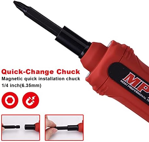 MPT 4V Electric Screwdriver Cordless Kit, Cordless Screwdriver USB Rechargeable, Power Screwdriver with LED Work Light, 18 Pieces Screwdriver Bits
