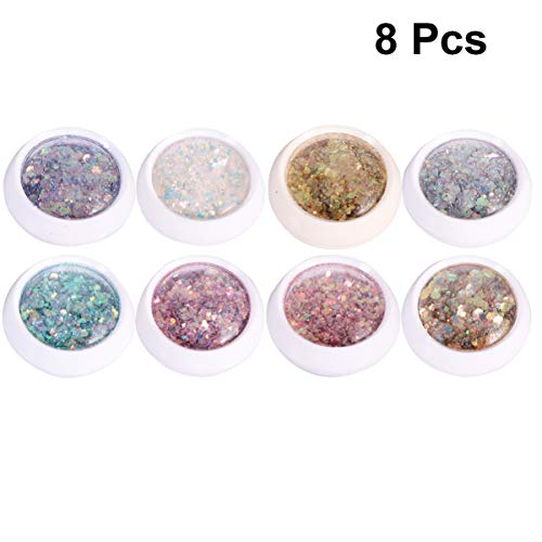 Beaupretty 8 Sätze Nagelpulver Nail Art Glitzer Schimmer Staubpulver Nagel Pailletten Fingernagel Körper Make-Up… – Bild 3
