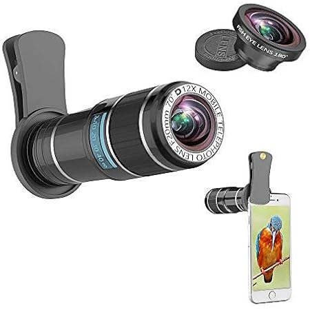 Amazon スマホレンズ スマホ望遠レンズ 180 魚眼レンズ 単眼鏡12倍携帯用望遠レンズセット 光学 Iphonexs Max Xs Xr X 8 8 Plus 7 7 Plus 6 6s Xperiaなど対応できる スマートフォン用クリップ式レンズ 軽量 高画質 スマートフォン用カメラレンズ 通販