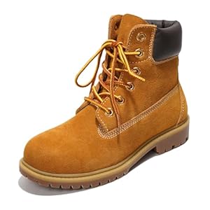 Cape Robbin Cow Suede Leather Slip-Resistant Ankle Boots Womens – Lace-Up Combat Boots – Water-Resistant Fall Moto Boots, Womens Winter Combat Boots (Alecia.A)