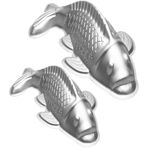 Angoily Molde de Aluminio 3D para Hornear Forma de Pez Koi 2 Piezas Tamaño Pequeño y Grande Molde para Pastel de Arroz Chocolate y Gelatina para Repostería DIY en Cocina