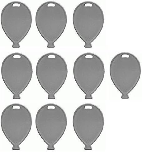 Balloon Shaped Plastic Balloons Weights pack of 10 (Silver)