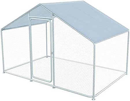 Metal Chicken Coops for 12 to 15 Chickens Large Walk in Chicken Run for Outside Yard Backyard - Chicken Pen Hen House Cages for Poultry Habitat Supplies