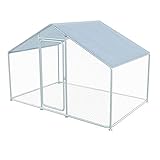 Metal Chicken Coops for 12 to 15 Chickens Large Walk in Chicken Run for Outside Yard Backyard - Chic