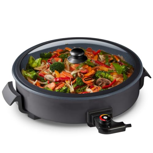 DASH Family Size Electric Skillet with Lid, 6-Quart Ceramic, Forged Iron