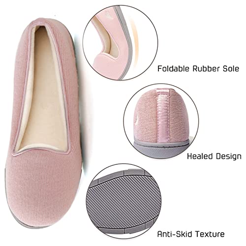 Image of Wishcotton Lightweight Slippers for Women, Comfy House Shoes | Soft, Cozy, Breathable, Foldable Non-Slip Rubber Sole, Memory Foam, Machine Washable, Indoor Outdoor, Gifts for Women Mon