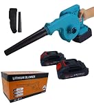 Soffiatore a Batteria, Soffiatore Elettrico Dotato di Doppia Batteria, Soffiatore Foglie, Manutenzione Giardino, Leggero per Prato, Patio, Soffiare Foglie e Polvere