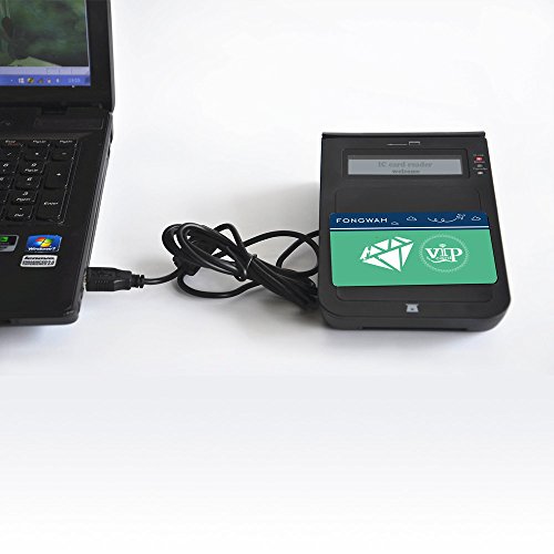 Fongwah 13.56 MHz NFC Card Reader / Writer, Support Contactless and Contact Cards Compliant with ISO14443A/ 7816 (with 4pcs Testing Cards+ Free SDK Download)