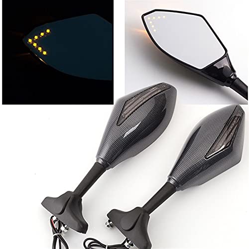 Espejos con intermitentes integrados para CBR y Goldwing estilo carbono 5