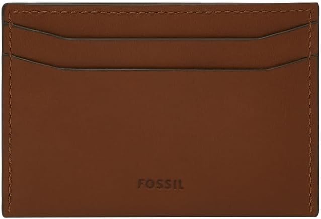 Fossil Men's Westover Leather Card Case with Money Clip, Medium Brown