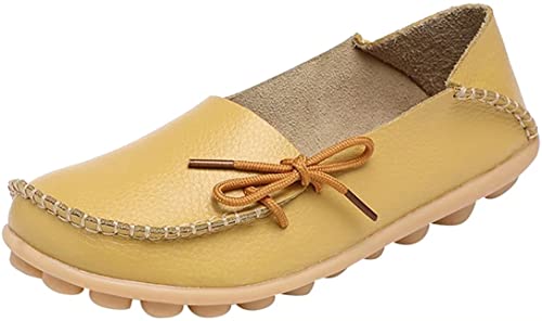 Fangsto, mocassini da donna in pelle con tacco