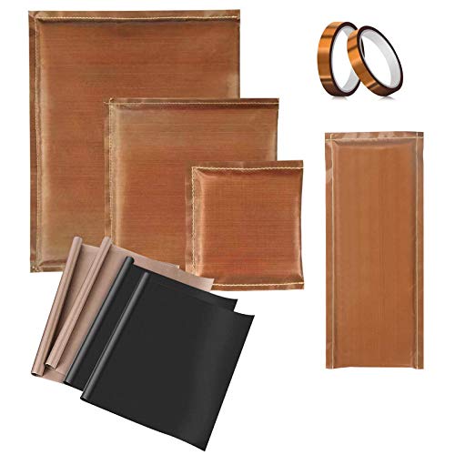 10 Pack Reusable Heat Press Pillows Bundle for Vinyl Digital Transfer Projects Includes 4 Heat Pressing Pillow 4 Teflon Sheets 2 Roll of Tape