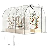 invernadero tunel profesional PUERTA ENROLLABLE Y VENTANAS CON MALLA: Este invernadero de jardín incorpora una puerta de fácil aceso y ventanas con malla que mejoran la ventilación interior y ayudan a regular la temperatura y la humedad según las necesidades de las plantas