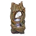 Alpine Corporation TZL290 Open Tree Trunk Fountain with Cool White LED Lights, Waterfall for Garden, Patio, & Lawn, 40" H