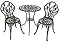 Christopher Knight Home Nassau Outdoor Cast Aluminum Bistro Furniture Set, 3-Pcs Set, Brown