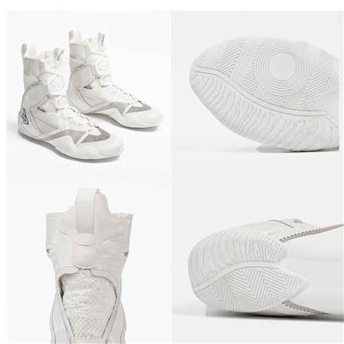Men's Boxing Shoes, High Top Wrestling Boots Teenagers Sports Trainers for Kickboxing Sparring Fighting2