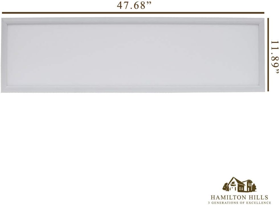 60% Off Discount Hamilton Hills G2 LED Panel Recessed in Ceiling Tile Light or Ceiling or Thin Flush Mount Lighting in Laundry Garage Workshop Office | DLC Certified Bright Downlight (12 x 48)