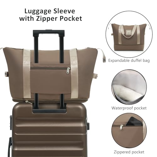 Image of 13 Piece Luggage Sets, Lightweight Suitcases with Dual Spinner Wheels, Carry-On & Check-In Sizes for Travel and Business (brown)