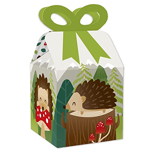 Forest Hedgehogs Square Favor Gift Boxes - Bow Boxes - Set of 12 by Big Dot of Happiness - Used condition - US$12.83