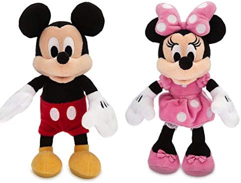 Disney Mickey Mouse and Minnie Mouse Mini Bean Bag Soft Toy Set 20cm