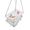 Patiofy Cotton Hanging Cradle for New Born Babies/Palna/Thottil/Newborn Baby Cradle 0 to 2 Years (White)
