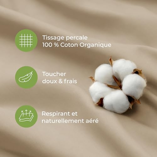 Parure de lit 135 x 200 en percale pour des nuits fraîches - 5